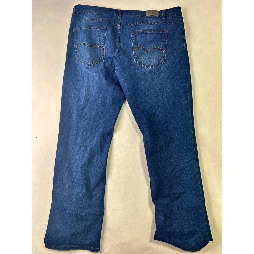 Mott & Grand Mens Blue Denim Straight Leg Jeans Size 40 Medium Wash Casual Pants